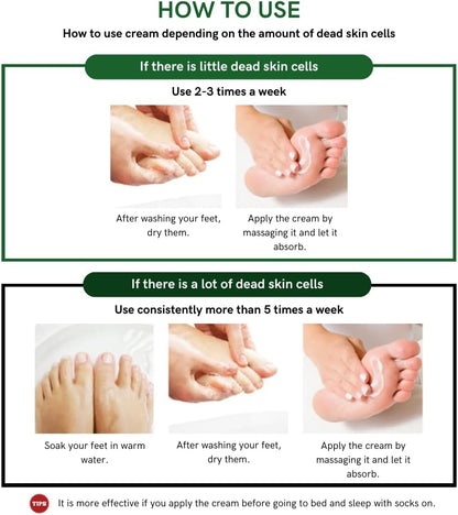 3WB Premium Foot Cream for Dry Cracked Heels Feet Knees Elbows Hands, Foot Dead Skin Cuticle Callus Remover Toenail Softener, Keratolytic Skin Barrier Repair Cream