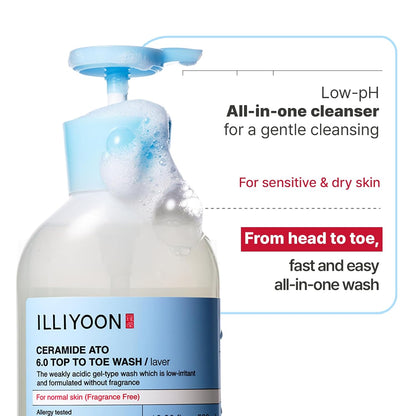 Illiyoon Ceramide Ato 6.0 Top to Toe Wash - Mild Cleanser for Baby body