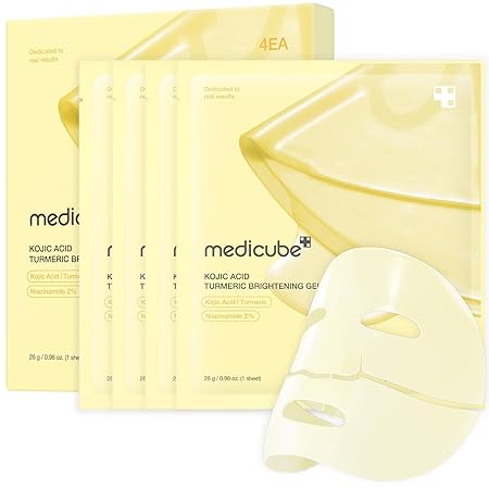 (1x mask) medicube Jelly Gel Mask with Brightening Kojic Acid Turmeric | Overnight Face Mask for Glass Glow Skin | Elasticity, Hydrating, Firming and Radiance Boosting