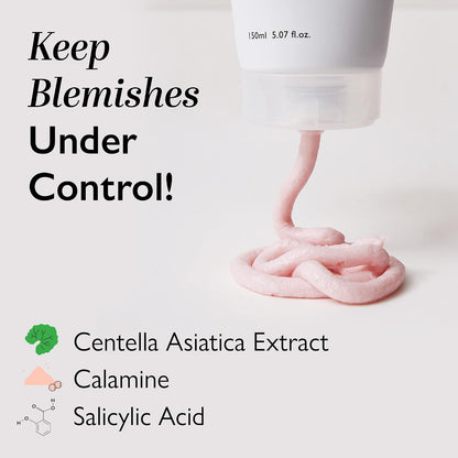 Genabelle Pink Cloud Cleansing Foam - Hydrating Gentle Face Cleanser with Salicylic Acid and Calamine Powder for Blemish Care, Deep Cleansing Face Wash for Normal to Oily Skin