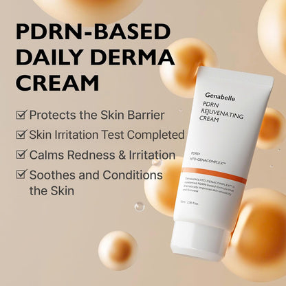 Genabelle PDRN Rejuvenating Cream - 1,000ppm PDRN Salmon DNA and Patented HTD-GENACOMPLEX for Skin Elasticity, Glass Skin - Ceramide and Tripeptide-1 Face Moisturizer