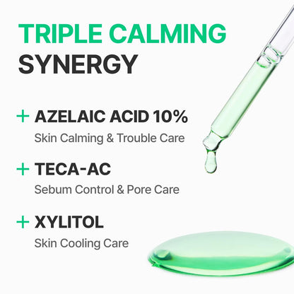 CENTELLIAN 24 Madeca Azelaic Acid 10+ Calming Serum – Cooling Redness Relief, Sebum Control, Pore Minimizing & Post Acne Mark Care for Sensitive Acne Prone Skin