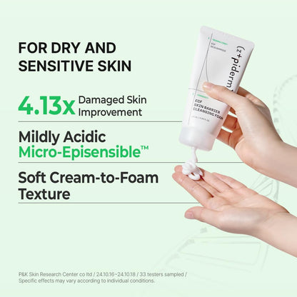 Zipiderm EGF Deep Cleansing Foam – Korean Gentle Facial Cleanser with EGF for Sensitive & Acne-Prone Skin, Double Cleansing K-Beauty Foam that Supports Skin Barrier & Smooth Texture