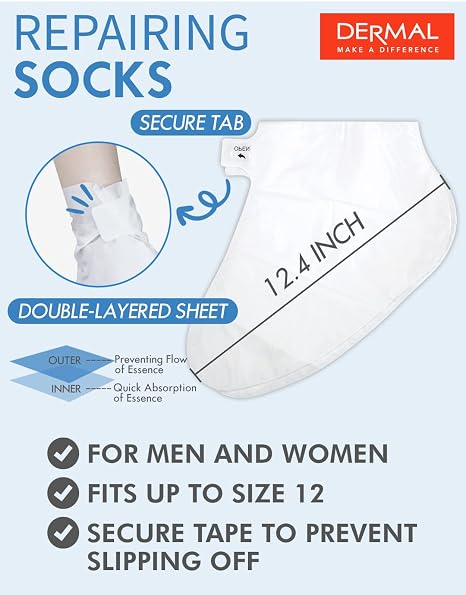DERMAL Moistfull Silky Foot Mask (1 Mask)  -Hydrating Foot Mask Socks for Dry Cracked Feet, Toes, and Callus - Ceramide, Shea Butter - Repair Rough Heels - Refreshing Peach Scent (Non-Peel)