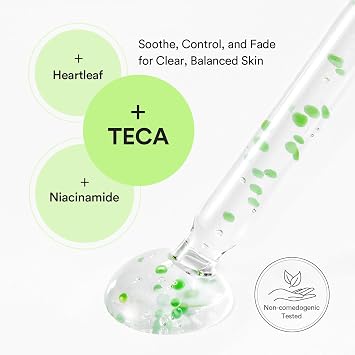 Abib Heartleaf TECA capsule serum Calming drop 1.69 fl.oz., Soothing Hydration with Centella Asiatica & Niacinamide, Lightweight Korean Skincare for Sensitive & Blemish-Prone Skin