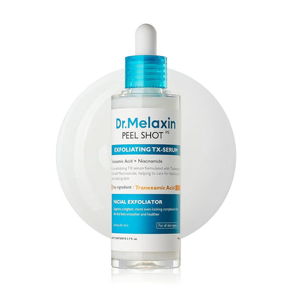 Dr.Melaxin Peel Shot Exfoliating TX Serum – 99% Pure Tranexamic Acid & Niacinamide + AHA PHA Brightening Exfoliating for Uneven Skin Tone, Dark Spots & Dullness, Smooth, Korean Skincare