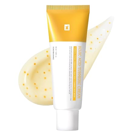 TOSOWOONG Kojic Acid Turmeric Cream for Dark Spots & Hyperpigmentation | 99% Purity Kojic Acid 7,000ppm + 660,941ppm Turmeric, Capsule for Dark Spots & Even Tone, Korean Skincare, 50ml/1.69 fl oz