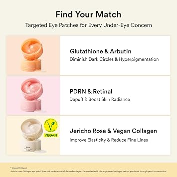 Abib Vegan Collagen Eye Patches for Wrinkles & Fine Line with Jericho Rose Jelly & Peptides, 60 Count, Korean Skin Care
