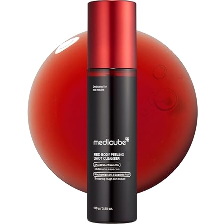 medicube Red Body Peeling Shot, AHA + BHA Exfoliating Body Spray for Summer-Ready Smooth Skin, Treats Strawberry Skin, Bumps & Breakouts