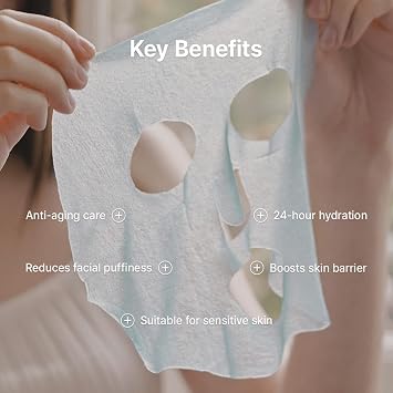 Dr.Althea Aqua Blue Hydration Mask (1 Mask), Korean Vegan Skin Care Reduce Facial Puffiness with Tannins, Sheet Mask for Long-Lasting Hydration