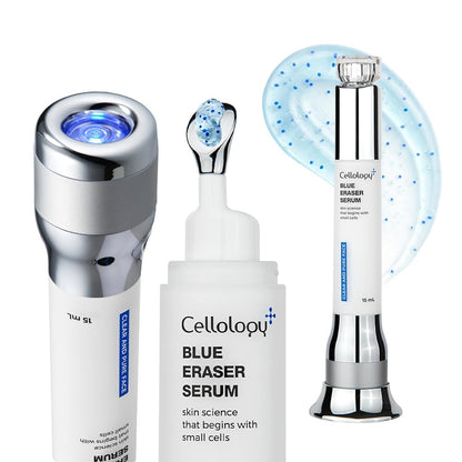 Blue Eraser Serum with Cooling LED Applicator, Tea Tree Calming Serum for Oily Skin & Sensitive Skin, Korean Skincare