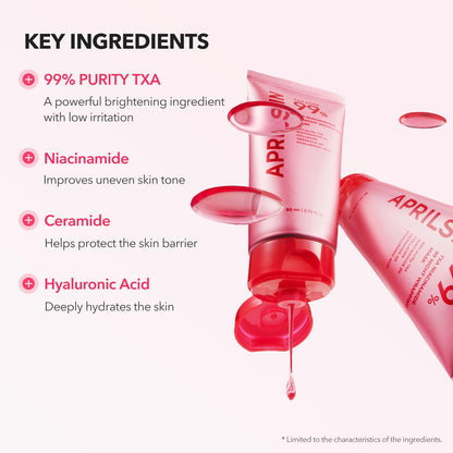 APRILSKIN TXA Niacinamide 99 Overnight Wrapping Mask, 99% High-Purity TXA+Niacinamide for Uneven Skin Tone, Overnight Skin Booster for Toning Care, Firming & Pore Care