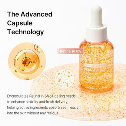 mixsoon PDRN Collagen Retinal 6 Capsule Serum, Retinal Copper Peptides Serum With Niacinamide, Firming Serum for Fine Lines & Texture Care