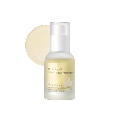 Mixsoon Soondy Centella Asiatica Essence-Soothing and Calming for Face, Jeju Island Cica Extracts and Hydrating Formula for Balanced Skin