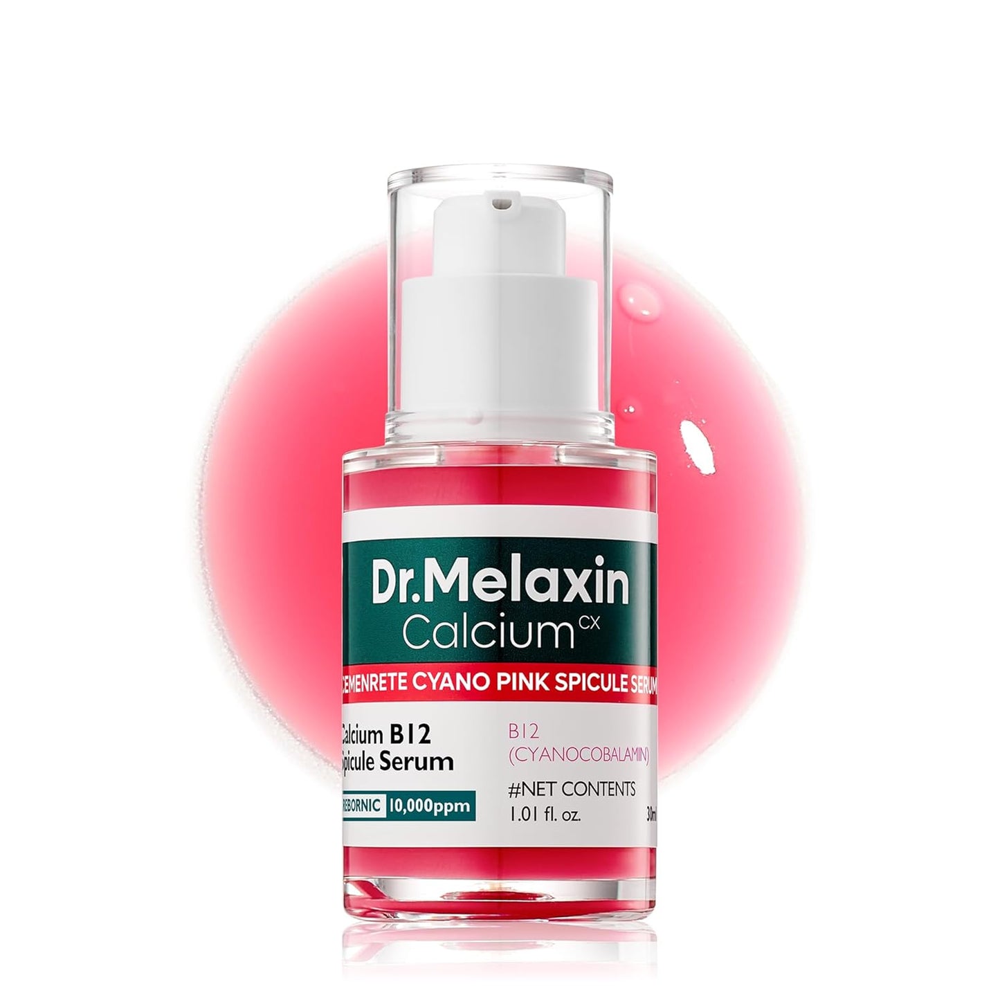 Dr.Melaxin Cyano Pink Spicule Serum with Vitamin B12, Liquid Microneedle Facial Treatment for Enlarged Pores, Niacinamide for Texture Refining & Renewal