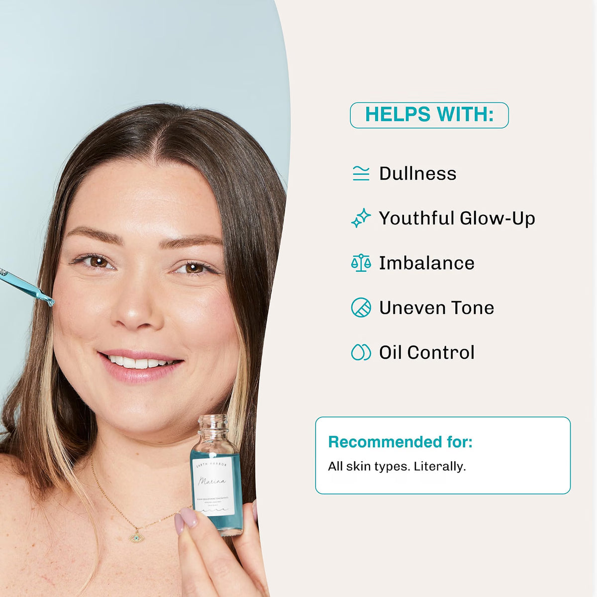 Earth Harbor Marina Biome Concentrate, Squalane & Blue Tansy Facial Serum