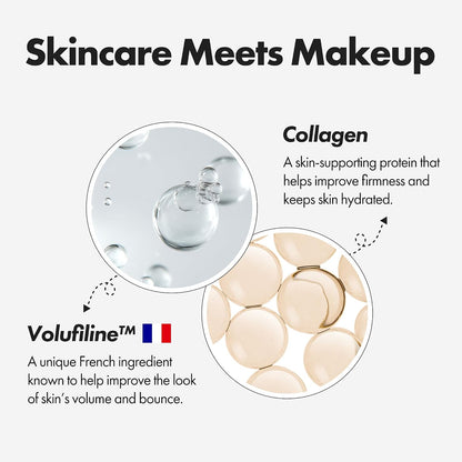 ELROEL Blanc Cover Cream Stick V White (200 Fair)- Korean Color-Changing Foundation Stick with Volufiline, Medium to Full Coverage Dewy Finish Base Makeup - Dual-Ended with Detachable Brush
