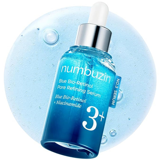 numbuzin No.3 Blue Bio-Retinol Pore Refining Serum - Retinol Beginner, Tightening, Firming, BHA, Niacinamide, Peptide