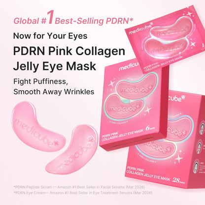 medicube PDRN Pink Collagen Jelly Eye Mask - One (1) Pair, Hydrogel Eye Patches with PDRN, Collagen, NAD, Refreshing for Puffy, Tired Eyes, Firming for Look of Wrinkles, Fine Lines, Korean Skincare