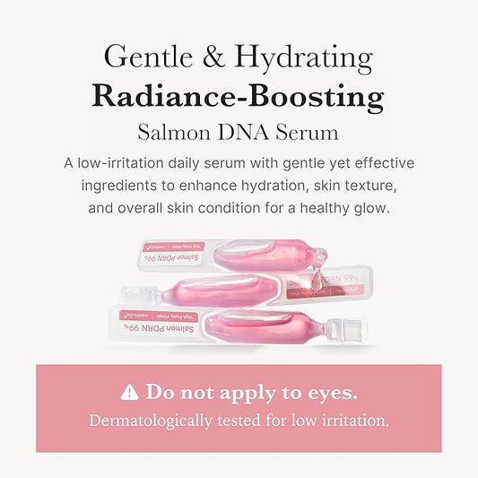 medicube Salmon DNA PDRN Pink One Day Serum - 99% Salmon DNA PDRN Intensive Ampoule, Collagen, Glutathione, Hyaluronic Acid, Improves skin radiance