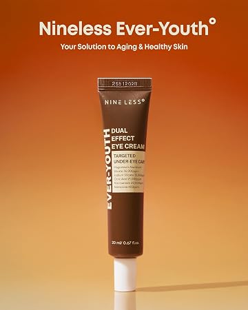 NINELESS Ever-Youth Dual Effect Eye Cream, Instant Lift & Firm, 0.67 fl.oz - Niacinamide, Hyaluronic Acid & Ceramides, Tightening, Smooths fine lines & wrinkle, Improve dark circle & eye bags, Depuff