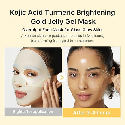 (1x mask) medicube Jelly Gel Mask with Brightening Kojic Acid Turmeric | Overnight Face Mask for Glass Glow Skin | Elasticity, Hydrating, Firming and Radiance Boosting