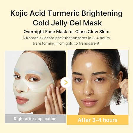 medicube Jelly Gel Mask - 1 Mask - Brightening Kojic Acid Turmeric Overnight Face Mask for Glass Glow Skin | Elasticity, Hydrating, Firming and Radiance Boosting
