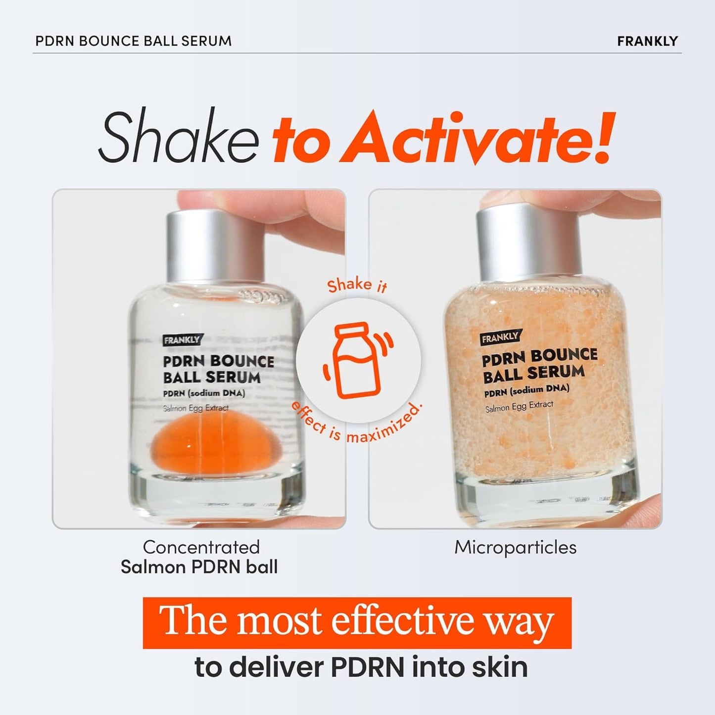 FRANKLY Salmon PDRN Bounce Ball Serum – 99% Pure Salmon DNA PDRN for Post Microneedling Recovery, Redness & Damaged Skin Repair | Glass Skin Korean Skincare | Lightweight, Non Sticky