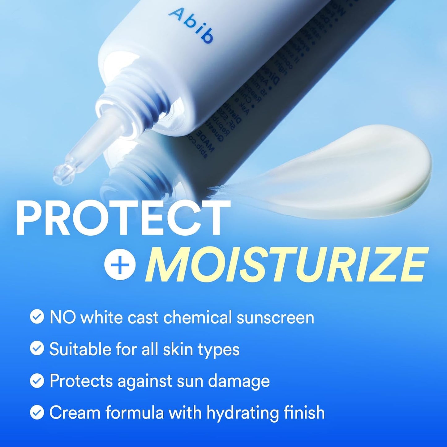Abib Watery Hyaluron Sunscreen Moisture Tube Broad Spectrum SPF 30, Korean Sunscreen with Hyaluronic Acid, Lightweight, No White Cast, Skin Care, Niacinamide Vitamin C, Suncare