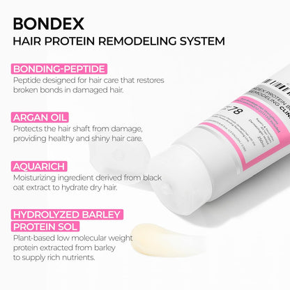 Dr.Melaxin Bondex Protein Bonding Remodeling Shampoo with Argan Oil, Strengthening Keratin & Peptides Bonder, Repair Hair