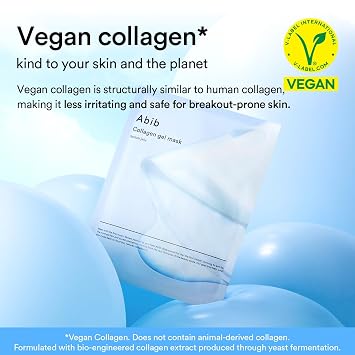 Abib Vegan Collagen Gel Mask Sedum Jelly (1 Mask Sedum) I Korean Vegan Collagen, Cooling Hydrating Hyaluronic Acid Hydrogel Face Mask Skin Care