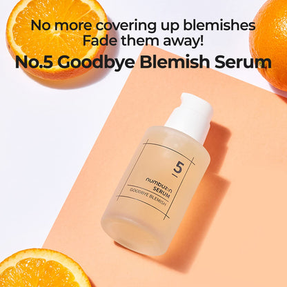 numbuzin No.5 Serum | Goodbye Blemish Serum | for Acne Scars with Vitamin C, Niacinamide, Antioxidant | Lightweight Gel, Korean Skincare for Face