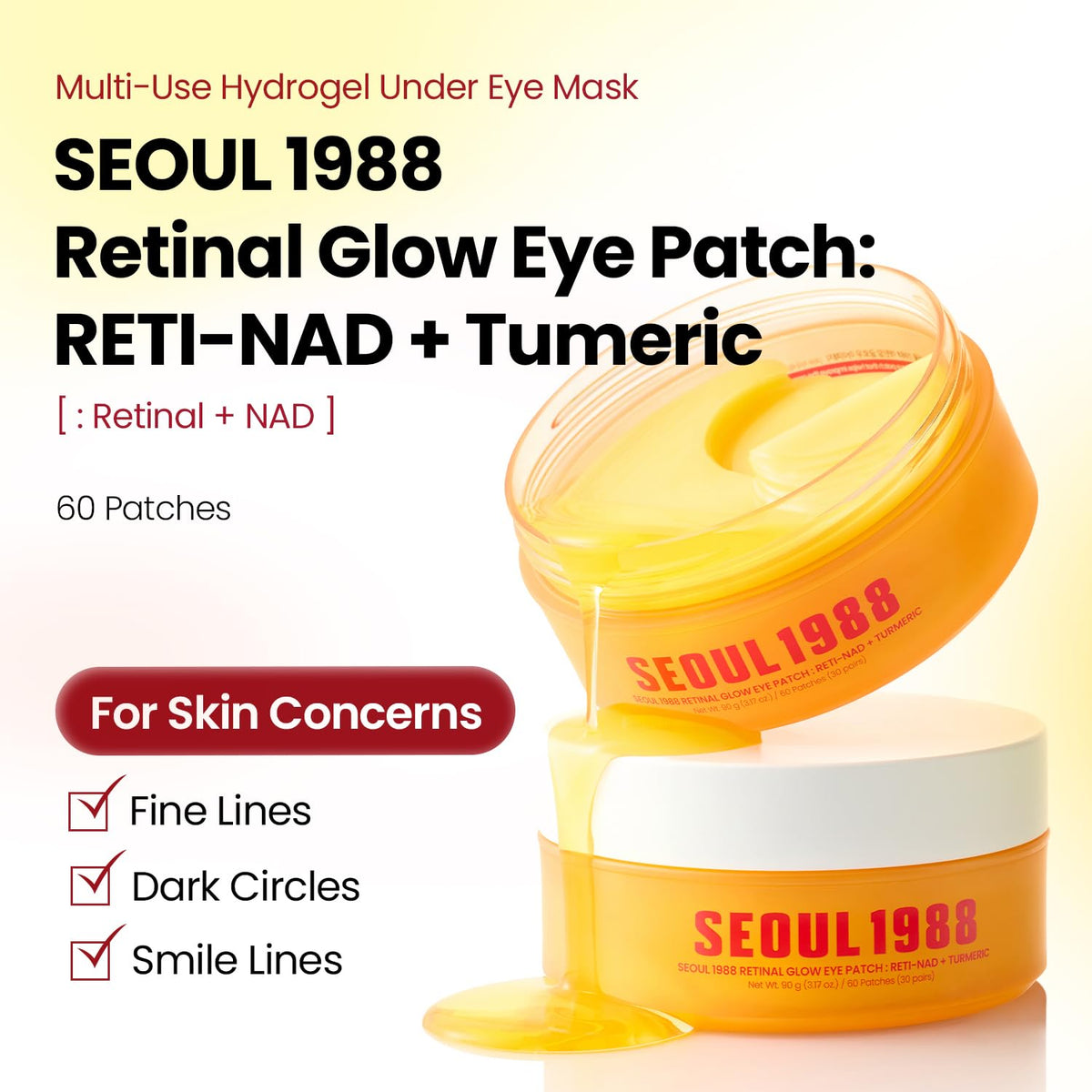 K-SECRET SEOUL1988 Retinal Eye Patch with NAD for Fine Lines, 60 Patches