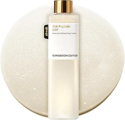SUNGBOON EDITOR Silk Peptide EGF Toner, For Face & Body, 300ml/10.14 fl.oz Value Size, EGF, 30 Peptides, Ceramide Capsules, Smoothing Glow, Fine Line & Wrinkle Care, Forehead Firming, Korean Skin Care