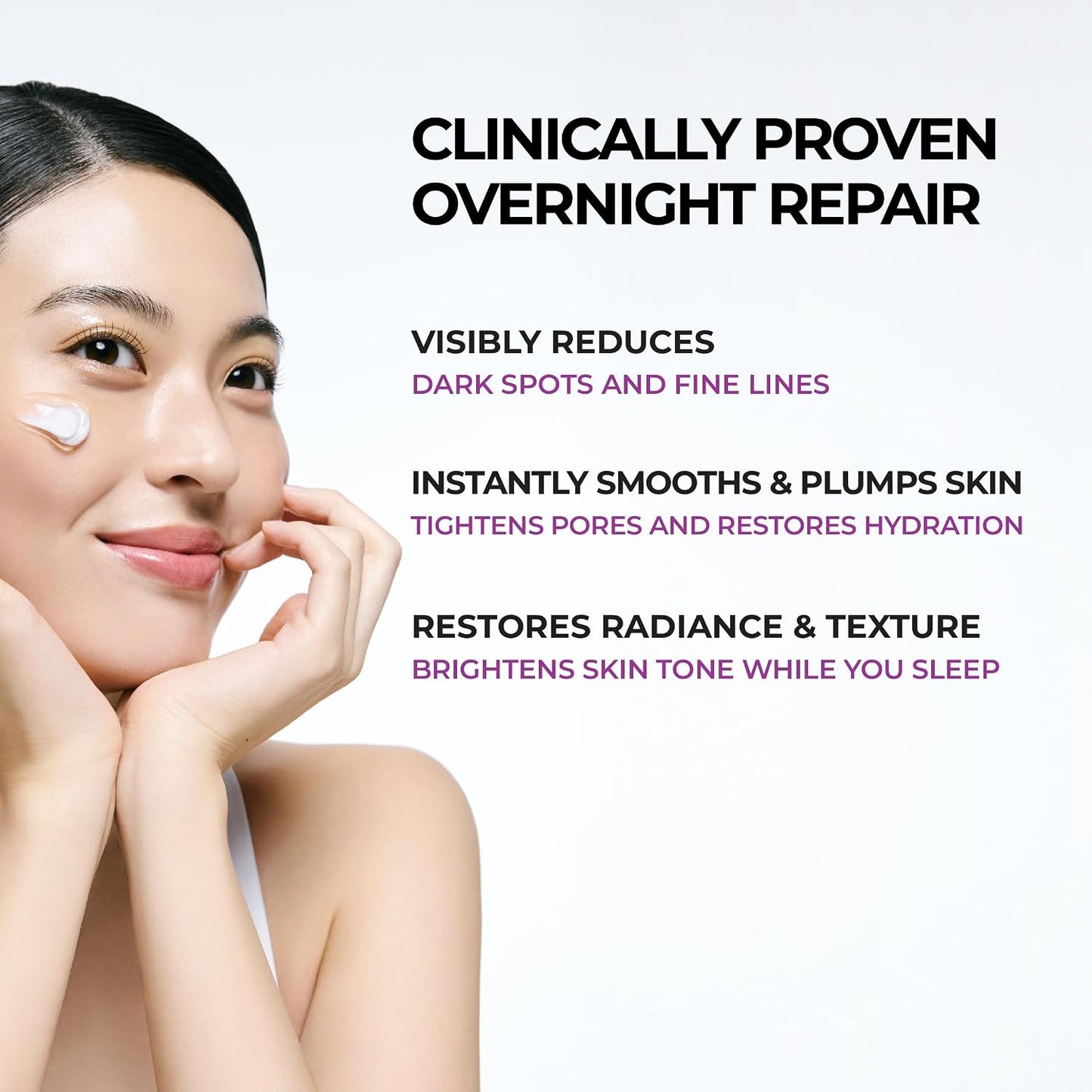 JUMISO Niacinamide Overnight Sleeping Mask, Capsule Cream, Customizable capsule sleeping mask: 5% niacinamide, TXA & glutathione Tone Appearance Care, Ceramide & HA, fragrance-free