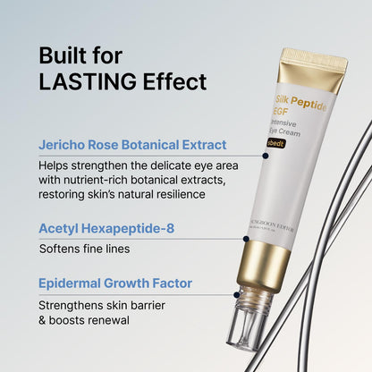 SUNGBOON EDITOR Silk Peptides EGF Intensive Eye Cream with Copper Peptides for Puffiness & Fine Lines, Patented Peptide Complex, Firm-looking & Hydration, Korean Skin Care