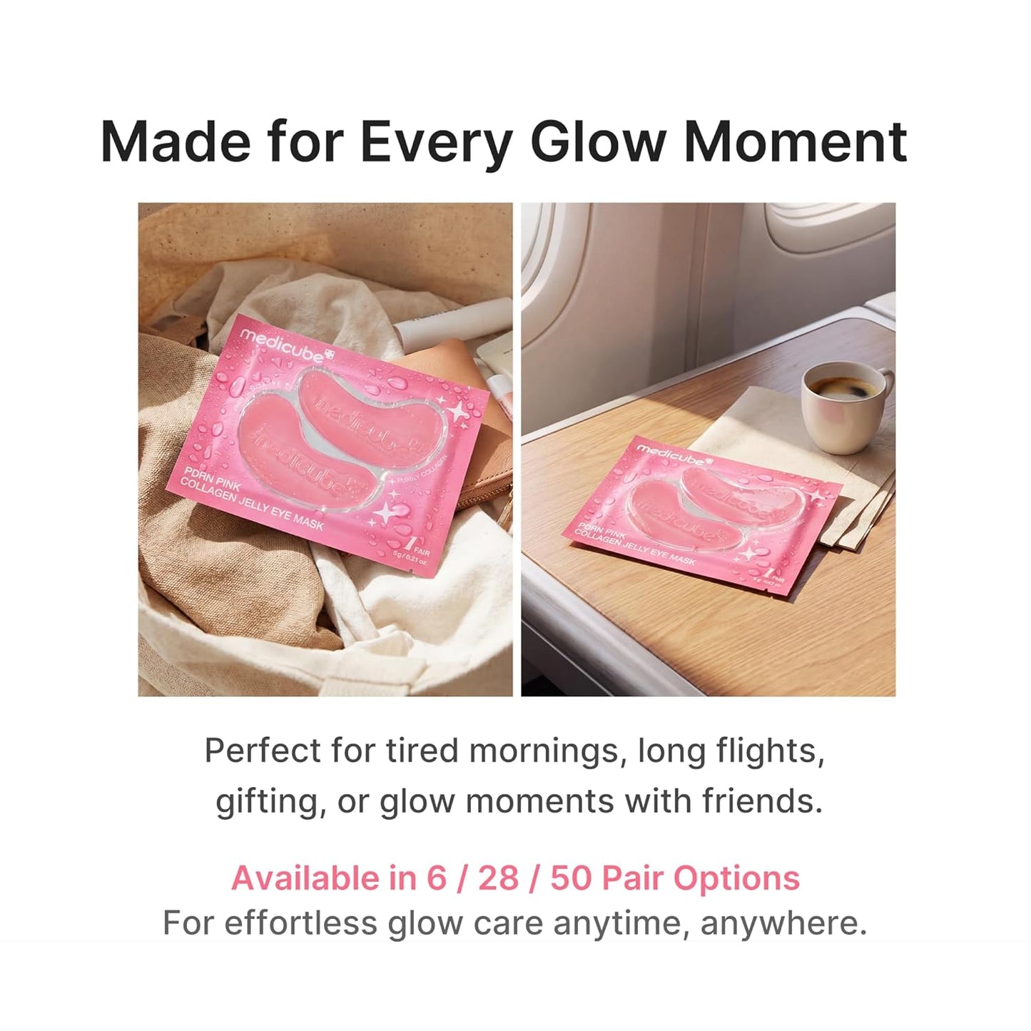 medicube PDRN Pink Collagen Jelly Eye Mask - One (1) Pair, Hydrogel Eye Patches with PDRN, Collagen, NAD, Refreshing for Puffy, Tired Eyes, Firming for Look of Wrinkles, Fine Lines, Korean Skincare