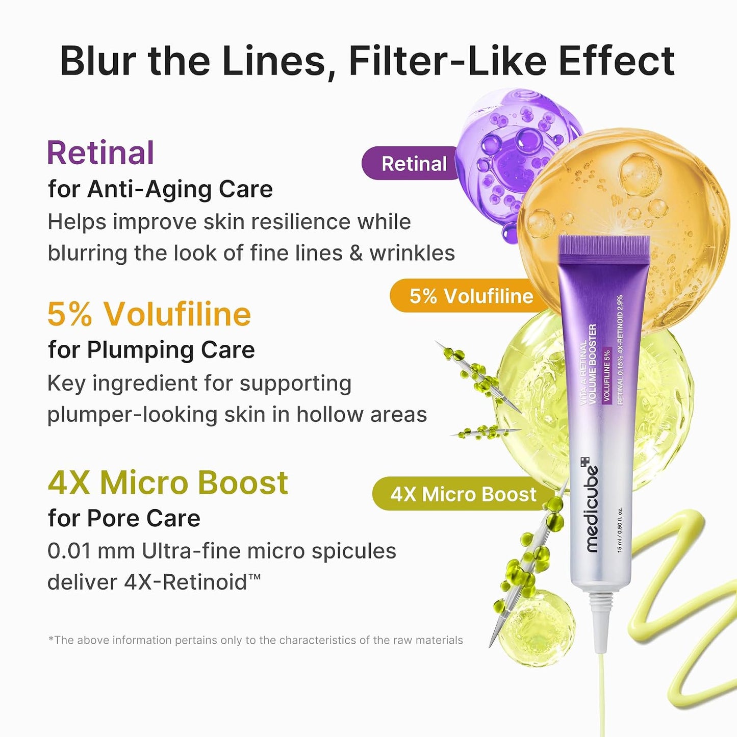 medicube Vita A Retinal Volume Booster Serum, with Volufiline, 4X-Retinoid