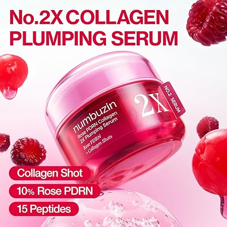 numbuzin No.2X Rose PDRN Collagen Plumping Serum -  Collagen Spicule Serum for Firming & Volume Glow, PDRN, Peptides, Collagen, Hydrating