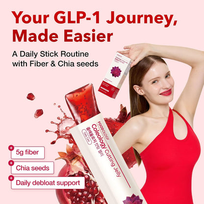 FOODOLOGY Coleology Cutting Jelly, Slimming Jelly Pomegranate, 1 Stick, Dietary Fiber Supplement for Weight Management, Chia Seeds & Garcinia Cambogia, Korean Weigh Loss, Appetite Suppressant