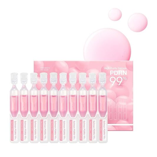 medicube Salmon DNA PDRN Pink One Day Serum - 99% Salmon DNA PDRN Intensive Ampoule, Collagen, Glutathione, Hyaluronic Acid, Improves skin radiance