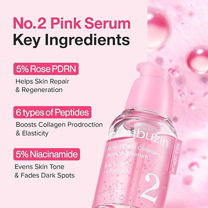 numbuzin No.2 Rose PDRN Collagen Plumping Serum, Hydrating & Firming Serum with Peptides, Plump, Glowing Skin