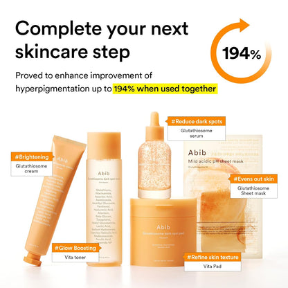 Abib Glutathiosome Cream Vita Tube, Face Moisturizer with Niacinamide & Vitamin C for Dull, Uneven Looking Skin Tone, Hydrating Gel Cream, Korean Skincare