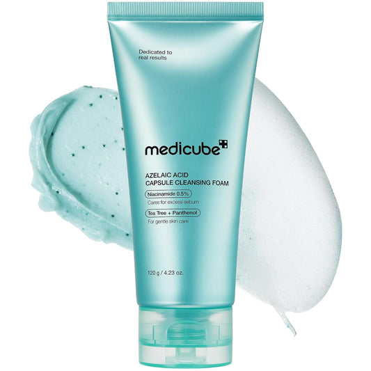 medicube Facial Cleanser Azelaic Acid Capsule Foam Cleanser - Soothing Daily Cleansing Foam For Troubled Skin & Excess Sebum Control, Uneven Skin with Niacinamide, Glycerin, Korean Skincare