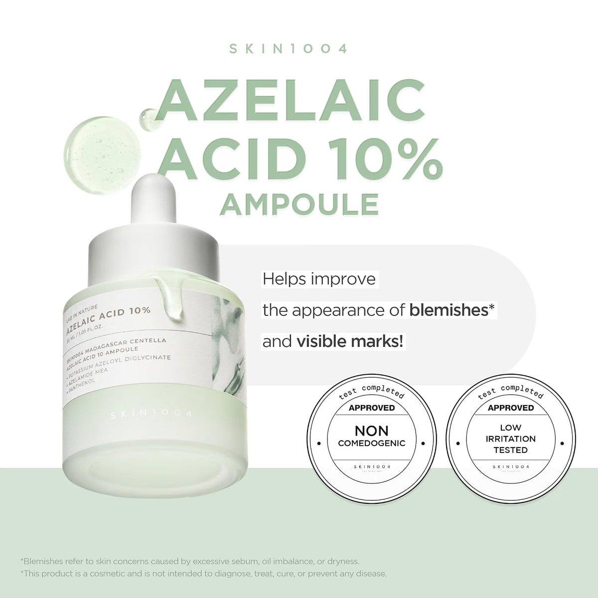 SKIN1004 Azelaic Acid 10% Ampoule, Korean Facial Centella Serum