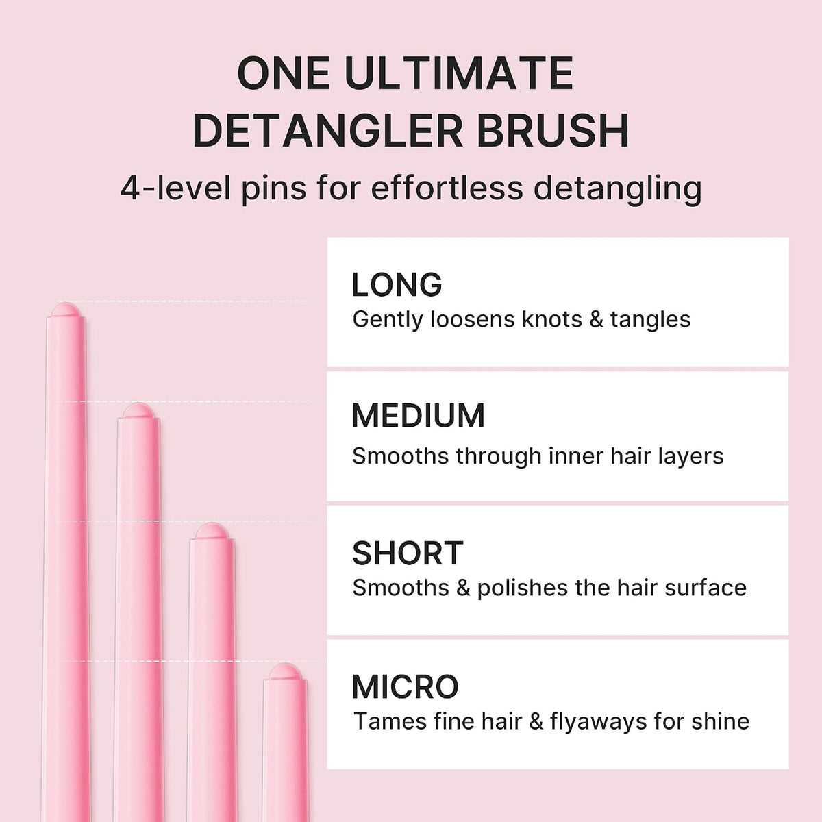 medicube Ribbon Cherry Hair Brush, Detangler for Glass Hair, Pink