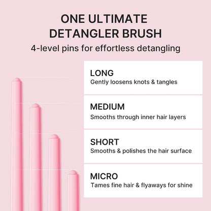 medicube Ribbon Cherry Hair Brush, Detangler for Glass Hair, Pink