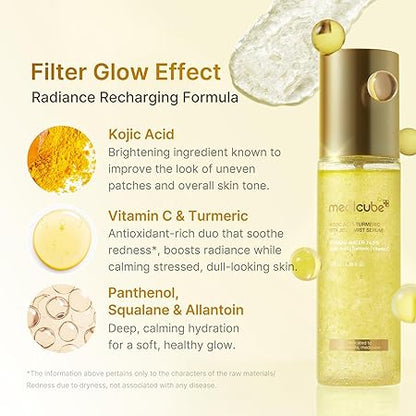 medicube Jelly Mist Serum with Kojic Acid Turmeric | 2-in-1 Daily Facial Spray and Serum | With Vitamin C, Turmeric, Panthenol for Hydrating, Calming Care | Lightweight, Refreshing Mist