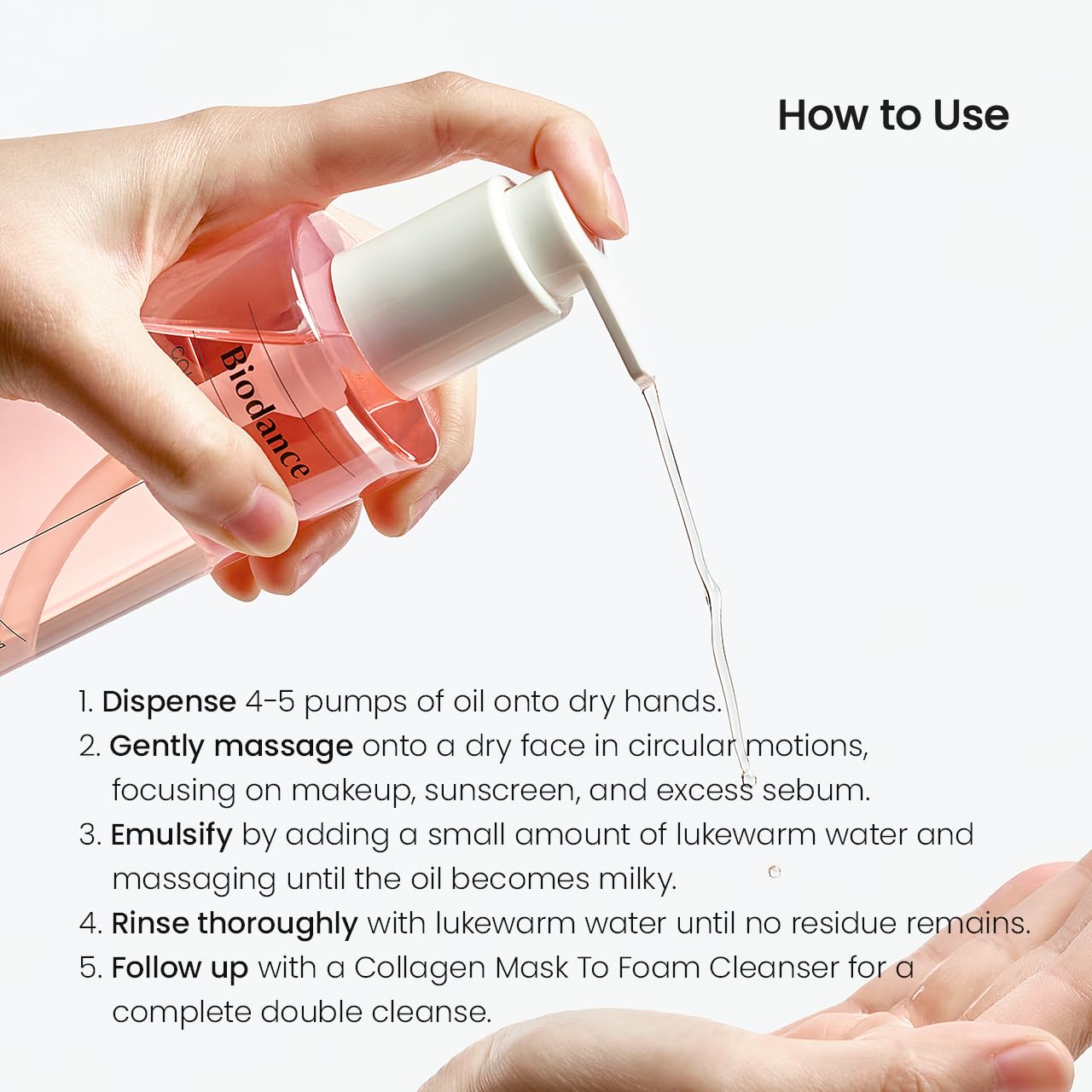 BIODANCE Collagen Cleansing Oil, Facial Oil Cleanser, Gentle Makeup Remover, Bleackhed and Whitehead Remover for Sensitive Skin, Korean Skin Care