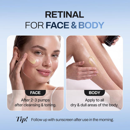 MEDITHERAPY Retinal Skin Booster Serum, Retinaldehyde, Niacinamide, Cica, Korean Hydrating Face & Body Serum for Dull, Uneven Skin, All Skin Types, K-Beauty
